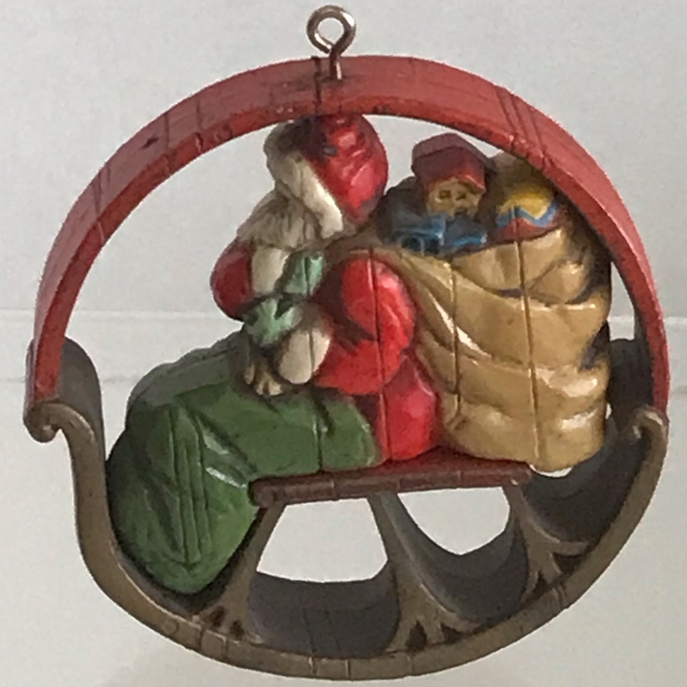 Hallmark Nostalgia Ornament Collection Santa and Sleigh - Vintage 1975
